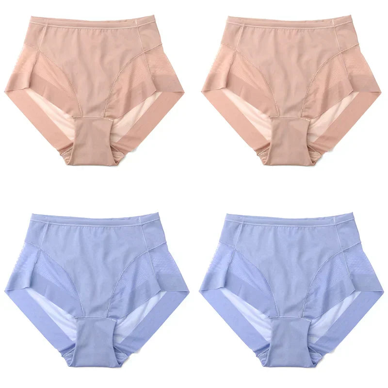 High Waist Ice Silk Seamless Shaping Briefs