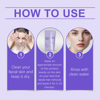 Gentle and Painless Facial Hair Removal Cream