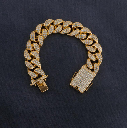 Cuban Chain & Cuban Bracelet Bundle - Gold/White Gold