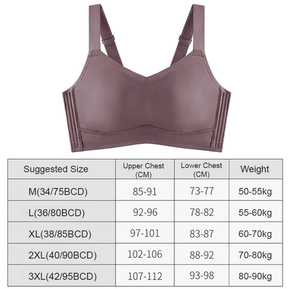 Anti sagging large breast support armpit fat control bra