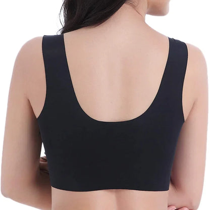 Plus Size Comfort Extra Elastic Wireless Support Lace Bra