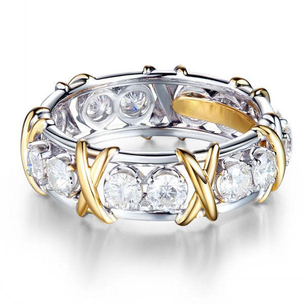STERLING SILVER CROSS FULL DIAMOND RING