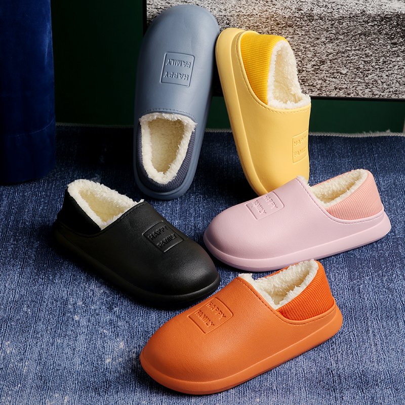 2021 Winter Indoor Warm Non slip Soft Bottom Couple Cotton Slippers