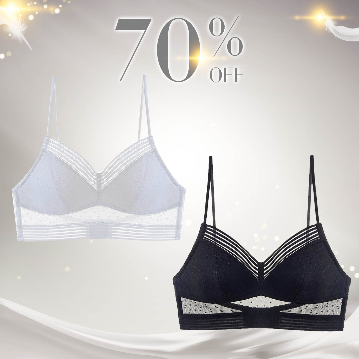 Low Back Wireless Lifting Lace Bra