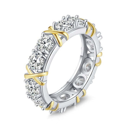 STERLING SILVER CROSS FULL DIAMOND RING