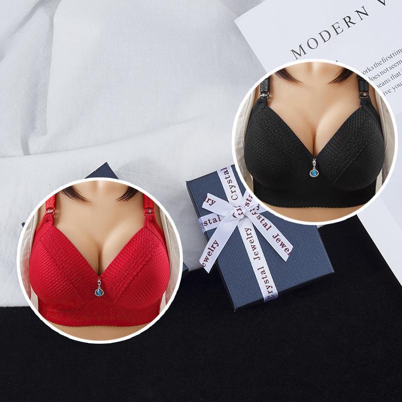 Women Back Buckle Cotton Bras Wire Free Plus Size  Shoulder Straps Brasieres Comfort
